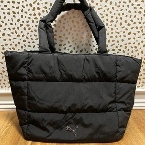 Used Black PUMA Quilt Nylon Tote